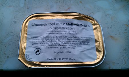 300g Linseneintopf incl 73g Würstchen^